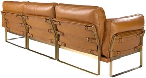 Coltar LUX design italian cu sezlong dreapta Cowhide camel