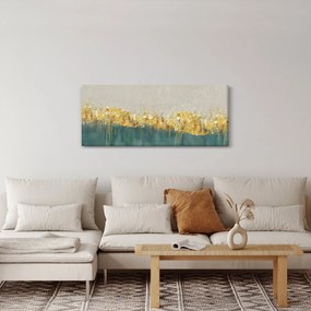 Tablou - Textura cu decor auriu (120x50 cm)