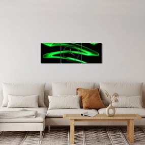 Tablou - valuri neon (cu ceas) (90x30 cm)