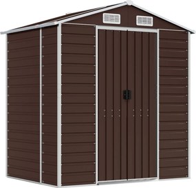vidaXL Șopron de grădină, maro, 191x130x198 cm, oțel galvanizat
