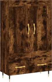 vidaXL Dulap înalt, stejar afumat, 69,5x31x115 cm, lemn prelucrat