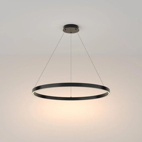 Lustra LED suspendata design modern Rim negru 80cm, 3000K