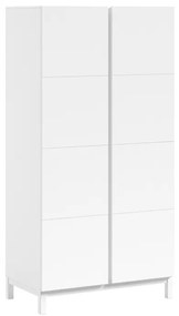 Set Mobilier Cameră Copii EVA: Pat 90x200 cm, Noptieră și Dulap 2 Uși, Alb – Vipack