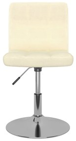 vidaXL Scaun de bucătărie pivotant, crem, material textil