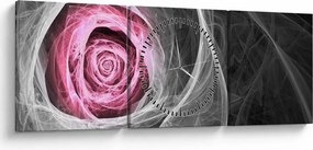 Tablou - Trandafir abstract, fucsia (cu ceas) (90x30 cm)