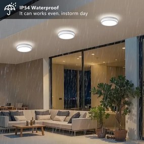 Brilagi - Plafonieră LED de exterior BENE LED/24W/230V Ø 26 cm alb IP54