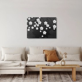 Tablou pe sticlă - Flori pe ramuri (70x50 cm)