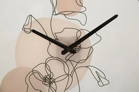 Ceas decorativ alb/negru din metal, ∅ 40 cm, Flowers Mauro Ferretti