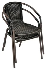 Scaun de grădină din ratan Bistro - maro închis