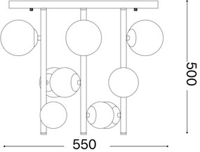 Lustră LED pe tijă Ideal Lux PERLAGE 9xG9/3W/230V auriu