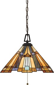 Elstead QZ-INGLENOOK-P-A - Candelabru Tiffany suspendat pe lanț INGLENOOK 3xE27/60W/230V