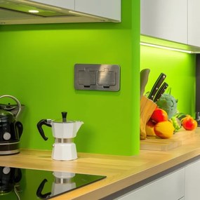 Priză dublă încastrabilă de podea de exterior Brilagi IP55 crom mat dreptunghiular