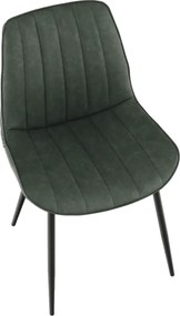 Scaun, piele ecologică verde/negru, HAZAL