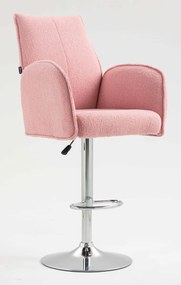 HR280W Scaun Roz Pudra Boucle cu Bază Cromata