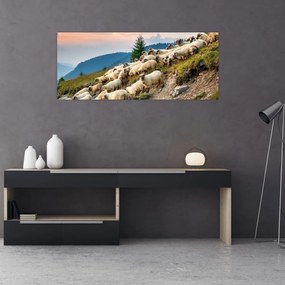 Tablou - O turmă de oi (120x50 cm)