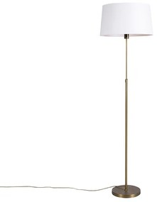 Lampă de podea din bronz cu abajur din in alb 45 cm reglabil - Parte