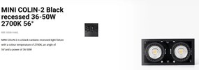 Spot LED incastrabil MINI COLIN-2 Black recessed 36-50W 2700K 56°