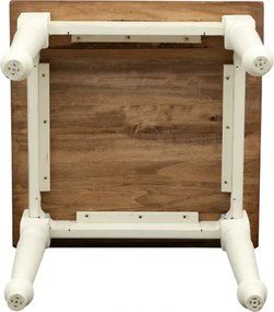 Masa fixa, L 70 70 H78 cm, culoare nuc alb antic, Lemn Masiv