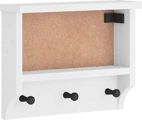 vidaXL Suport pentru haine "SANDNES" alb 45x12x35 cm lemn masiv de pin