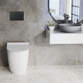 Cadru WC incastrat K011A-Q Rea cu buton T negru