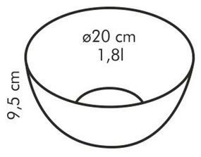 Bol din sticlă Tescoma GIRO, 20 cm, 20 cm
