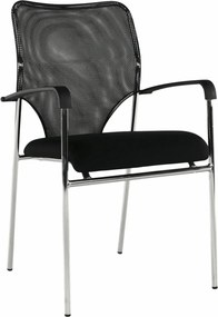 Scaun conferinta UMUT, negru/crom, plasa/metal, 54x56x82 cm