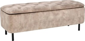 Bancheta cu spatiu de depozitare Catifea bej, EN VOGUE 120cm
