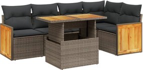 vidaXL Set canapele de grădină cu perne, 6 piese, bej, poliratan