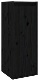 Comode TV, 4 buc., negru, lemn masiv de pin 4, Negru