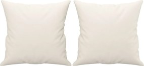 vidaXL Perne decorative, 2 buc., crem, 40x40 cm, piele ecologică