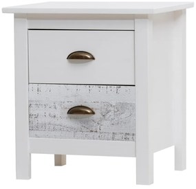 Noptieră Marckeric Romantica, 46 x 50 cm, alb - gri