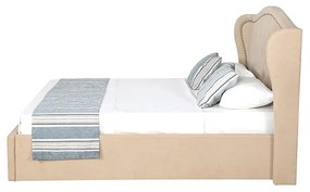 PAT CATIFEA CU SOMIERA RABATABILA SI TABLIE INCLUSA CHARM, 160X200X130 (160X200) CM, SPATIU DEPOZITARE, CULOARE CREM