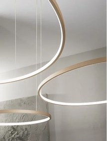 Ondaluce - Candelabru suspendat LED dimabil pe cablu SOEL LED/28W/230V + LED/38W auriu