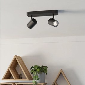 Eglo 300579 - Spot de baie CONSUMA, 2 x GU10, 5 W, 230 V, IP44, negru