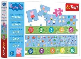 Teddies Puzzle educativ Peppa Pig, numere, 20 piese