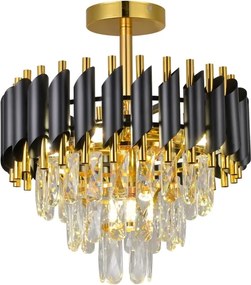 Brilagi - Lustru aplicat ECLIPSE, 5 x E14, 10 W, 230 V, Ø 38 cm, negru/auriu