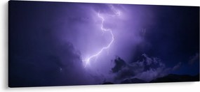 Tablou - cerul violet cu fulger (120x50 cm)