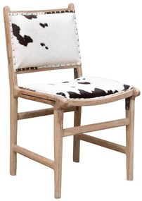 Scaun dining, din piele de vaca si lemn de mango, Isere