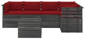 Set mobilier gradina din paleti cu perne, 6 piese, lemn de pin Bordo, 6