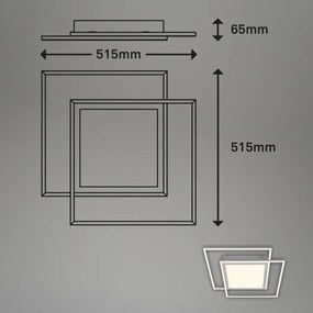 Brilo - Plafonieră LED 2xLED/16W/230V + LED/19W 51,5x51,5 cm crom mat