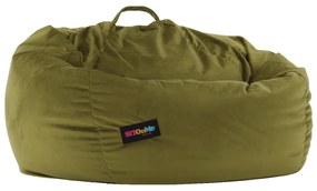 Fotoliu tip sac, material textil verde măsliniu, TRIKALO