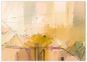 Tablou pe sticlă - Abstract, pictură în ulei (70x50 cm)