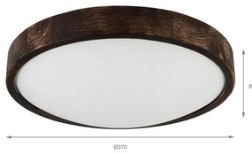 Plafonieră LED OAK SMOKY SLIM, 36 W, 230 V, 4000 K, Ø 37 cm, stejar/maro închis