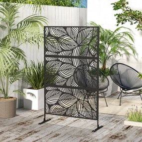 Outsunny Paravan pentru exterior cu suport si suruburi de expansiune, Separator din metal 6,5FT pentru exterior