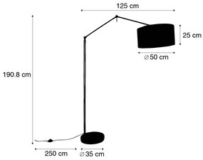 Lampă de podea aurie cu abajur gri deschis 50 cm reglabil - Editor