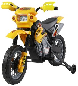 HomCom Moto Cross Electric pentru Copii cu Role,Galben
