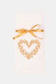Prosoape de bucătărie HEART, 2 buc Crem-Muștar /Cream-Mustard Set (2 buc, 40x60 cm)