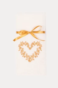 Prosoape de bucătărie HEART, 2 buc Crem-Muștar /Cream-Mustard Set (2 buc, 40x60 cm)