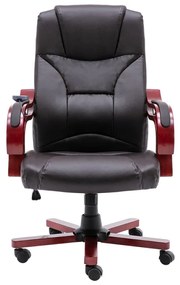 20567 vidaXL Scaun de masaj pentru birou, maro, piele naturală