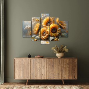 Tablou - Pictură cu floarea-soarelui (150x105 cm)